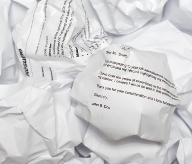 Crumpled Up Bad Resume Papers